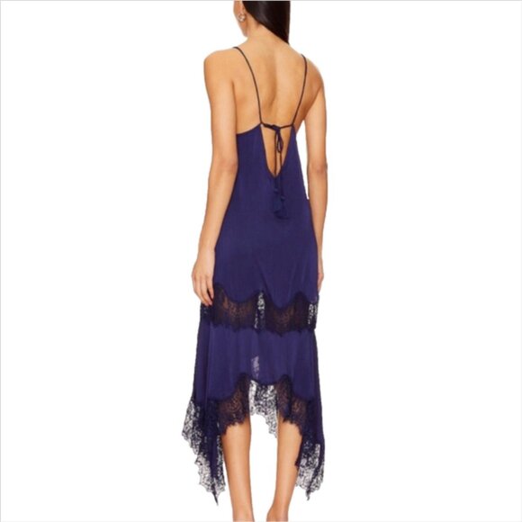 NWOT Free People Sunsetter Maxi Slip Dress Midnight Rain - Picture 3 of 9